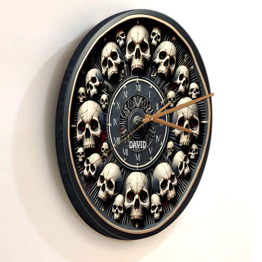 Skull Clock - Personalized Skull Wall Clock