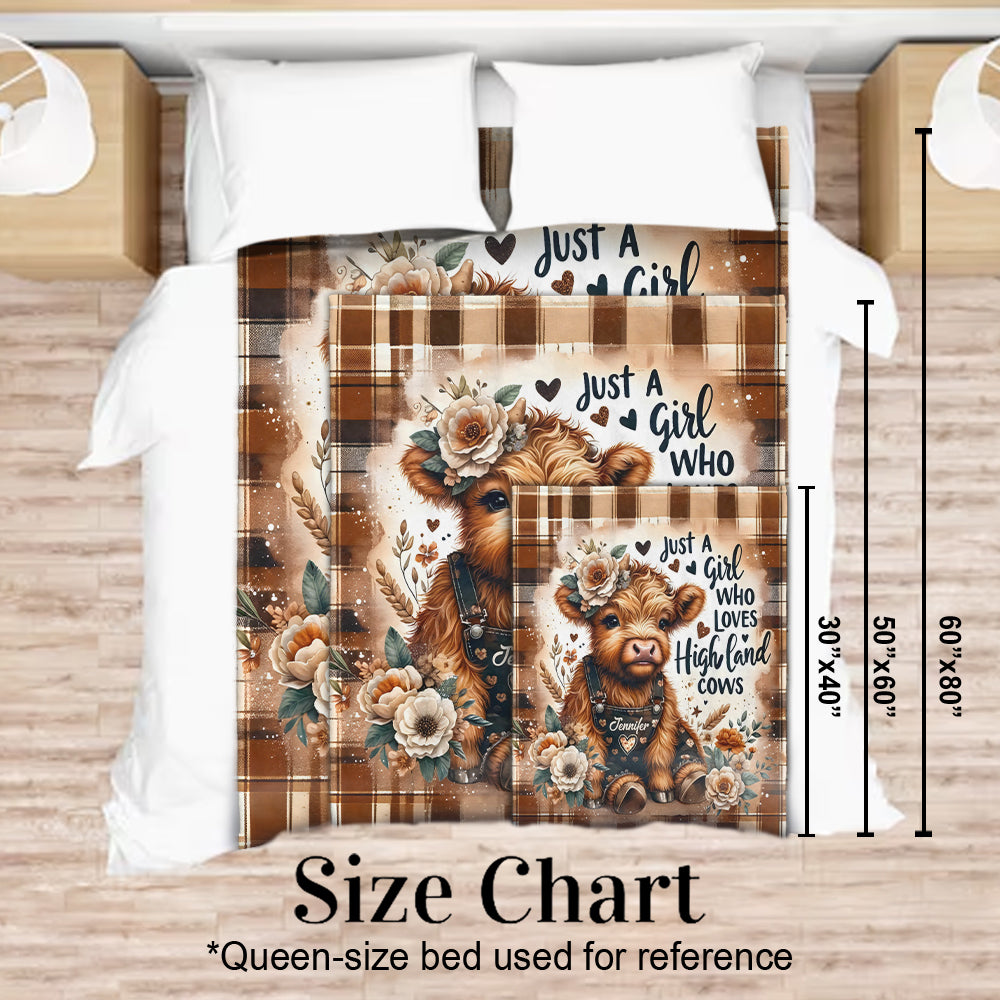 Just A Girl Who Loves Highland Cows - Personalized Blanket