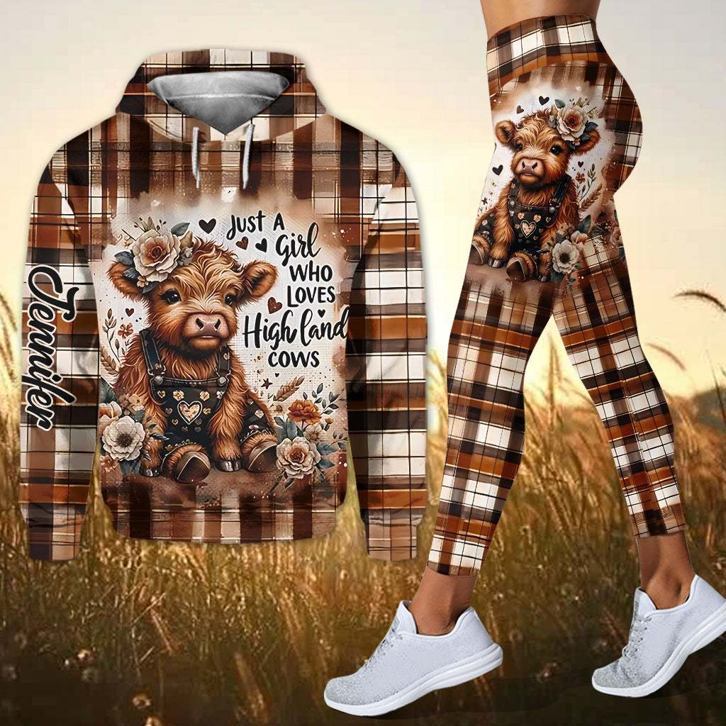 Love Highland Cows - Personalized Highland Cow Hoodie and Leggings
