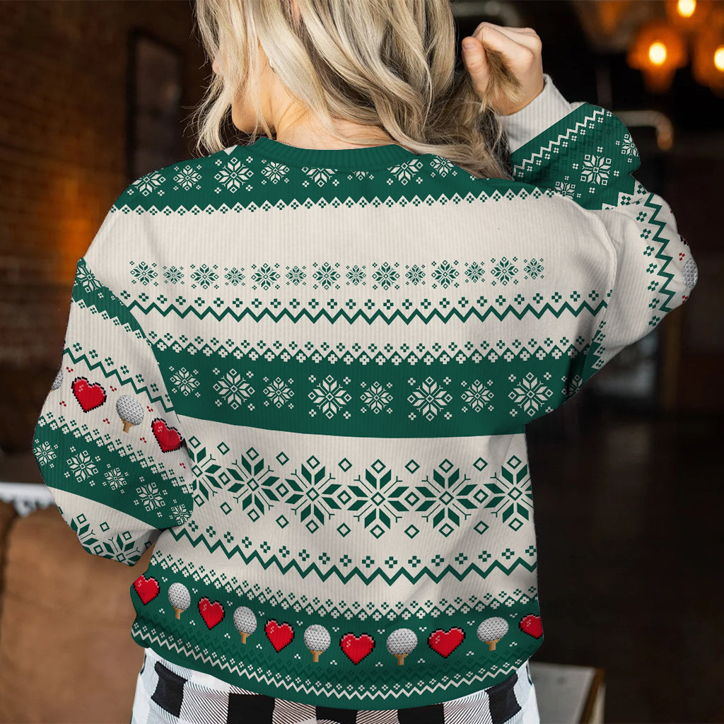 Driving Home For Christmas - Personalized Golf Ugly Sweater