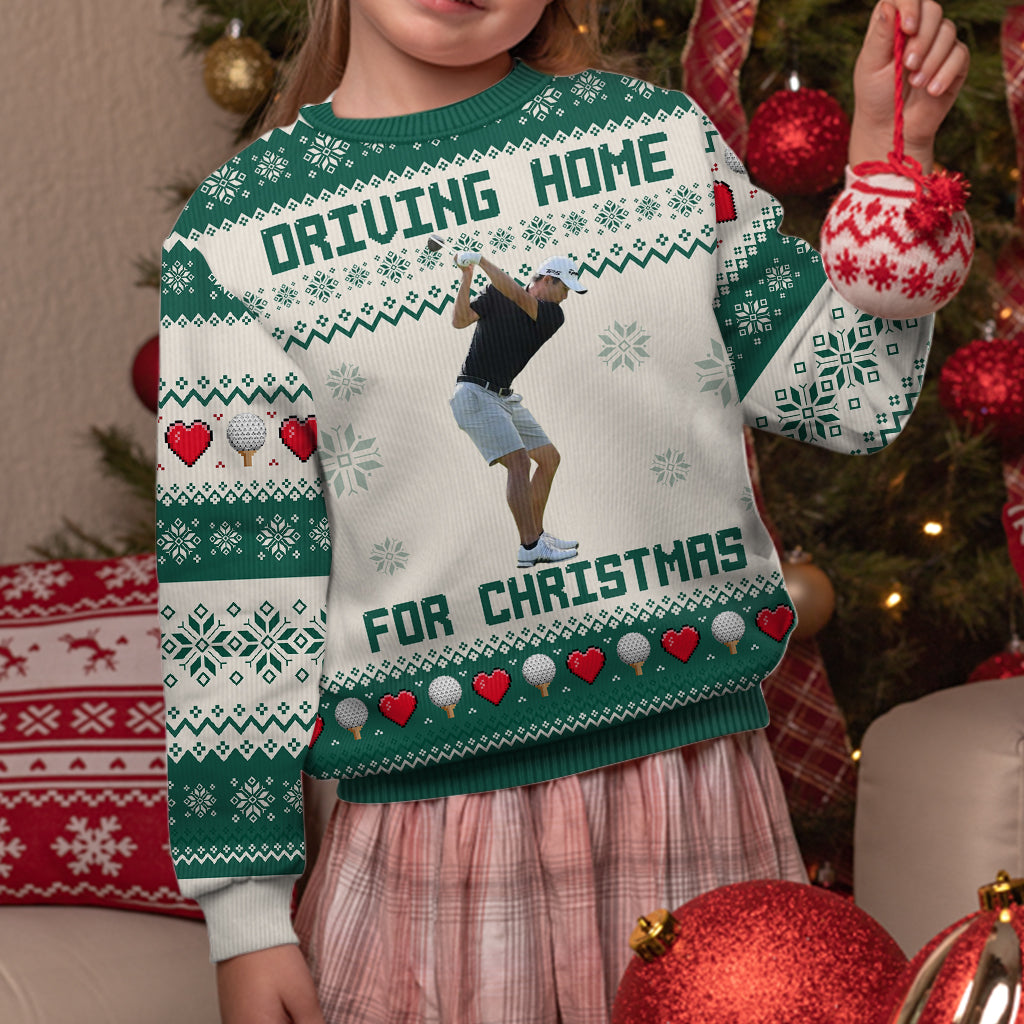 Driving Home For Christmas - Personalized Golf Ugly Sweater