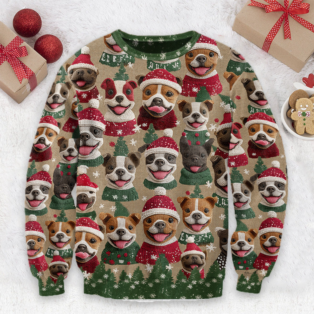 Christmas Pitbull Pattern - Dog Ugly Sweater