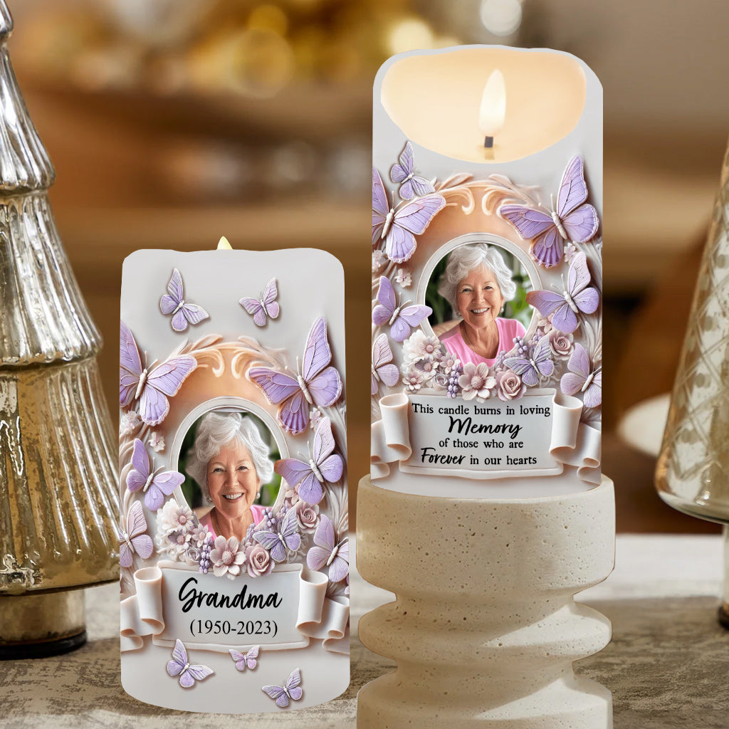 This Candle Burns In Loving Memory - Personalized Memorial Flameless Candle