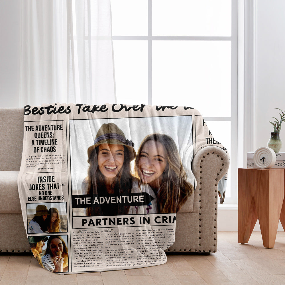 Breaking News Partner in Crime - Personalized Bestie Blanket