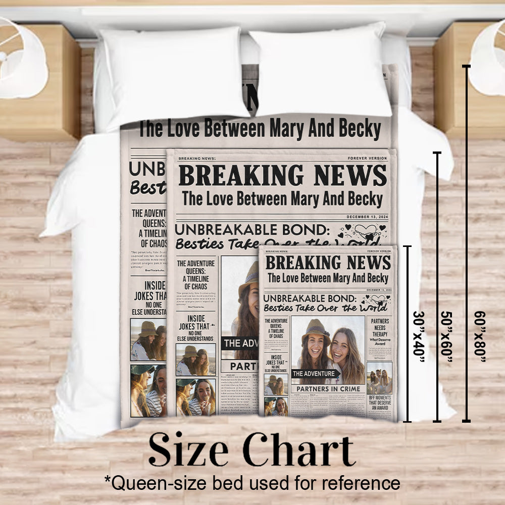Breaking News Partner in Crime - Personalized Bestie Blanket