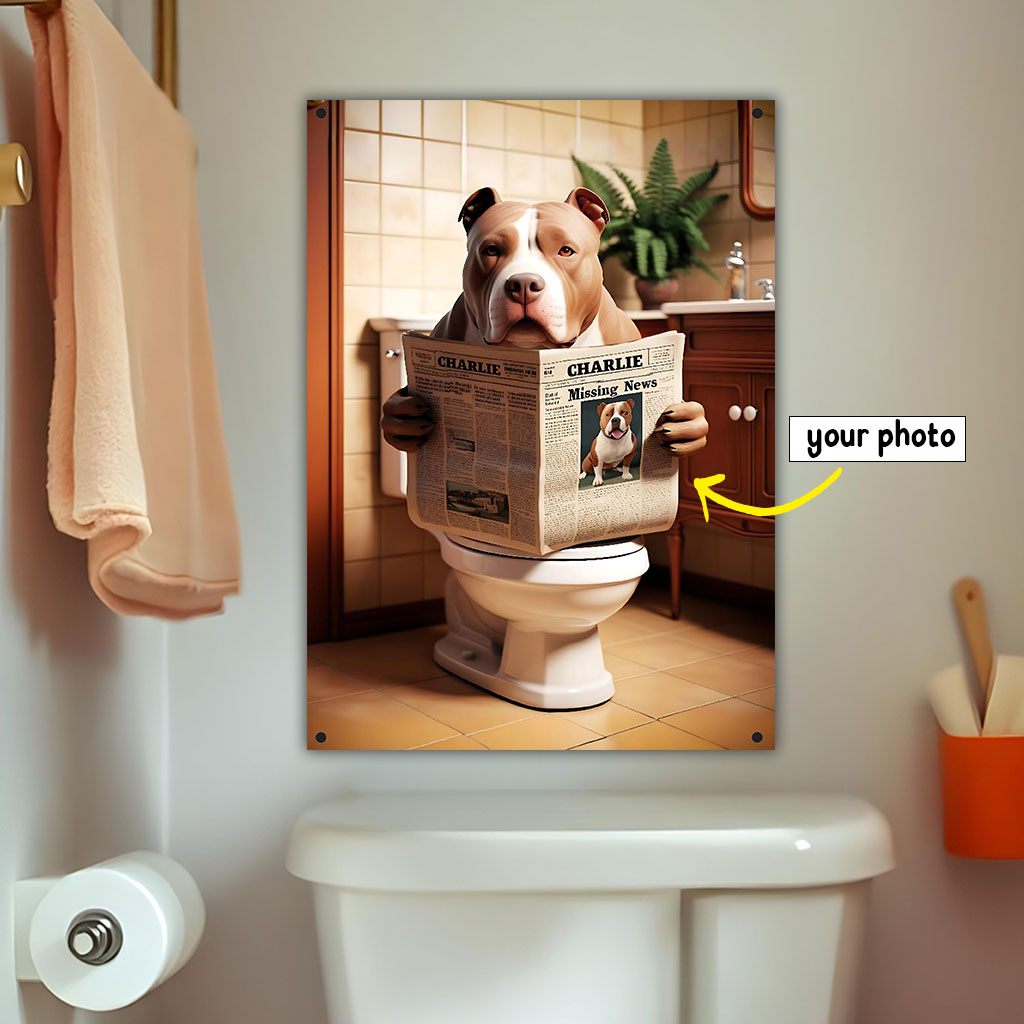 Missing Dog Reading Newspaper - Personalized Dog Rectangle Metal Sign