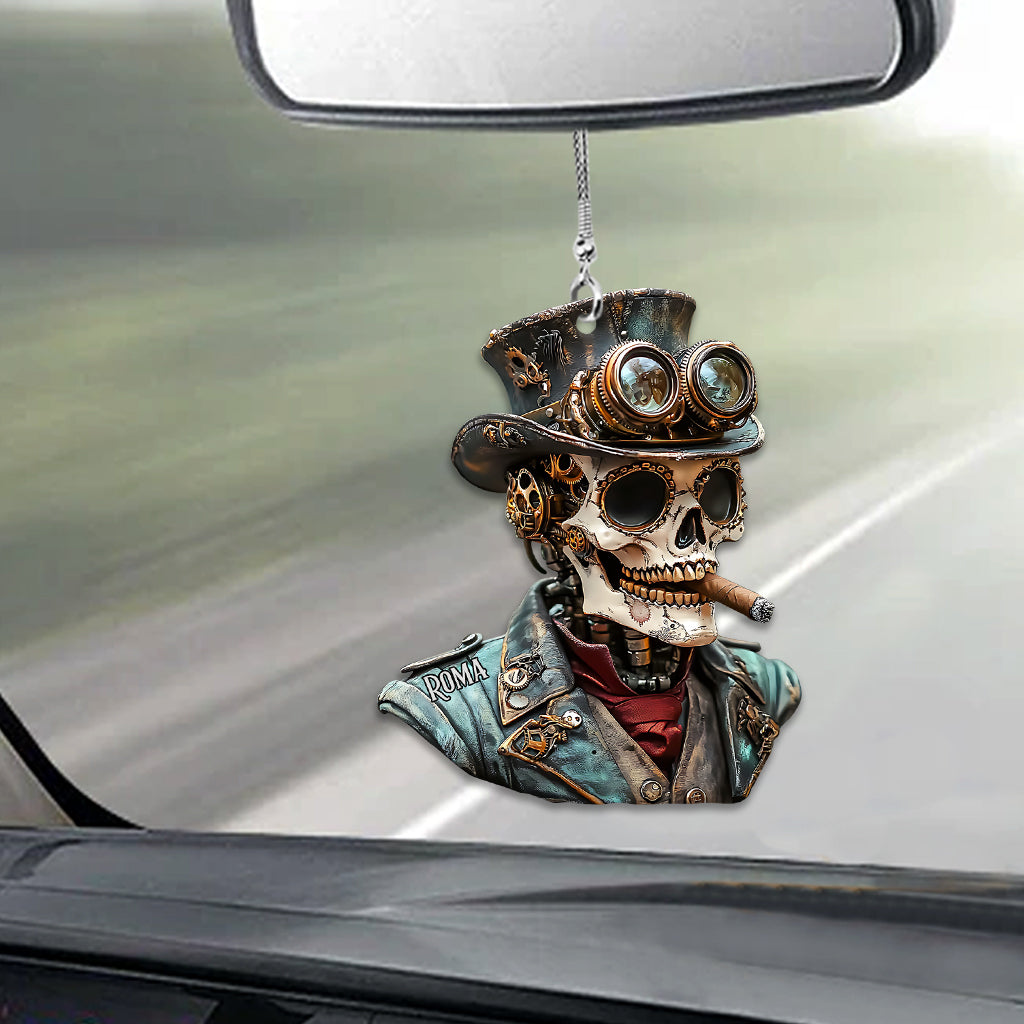 Steampunk Skull - Personalized Skull Car Ornament