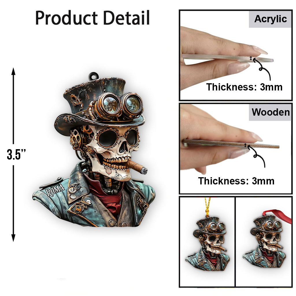 Steampunk Skull - Personalized Skull Ornament
