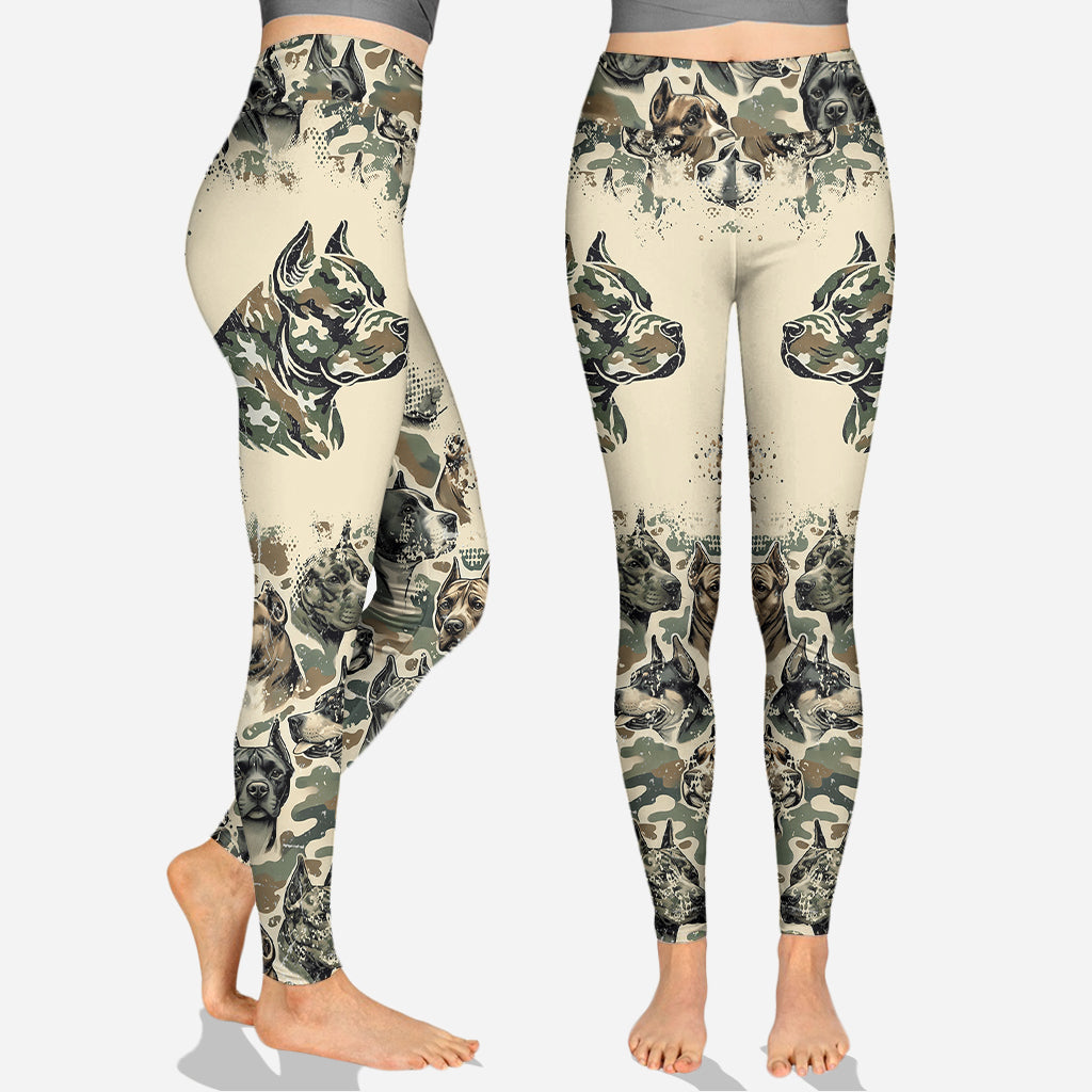 Pitbull Camouflage - Personalized Dog Hoodie and Leggings
