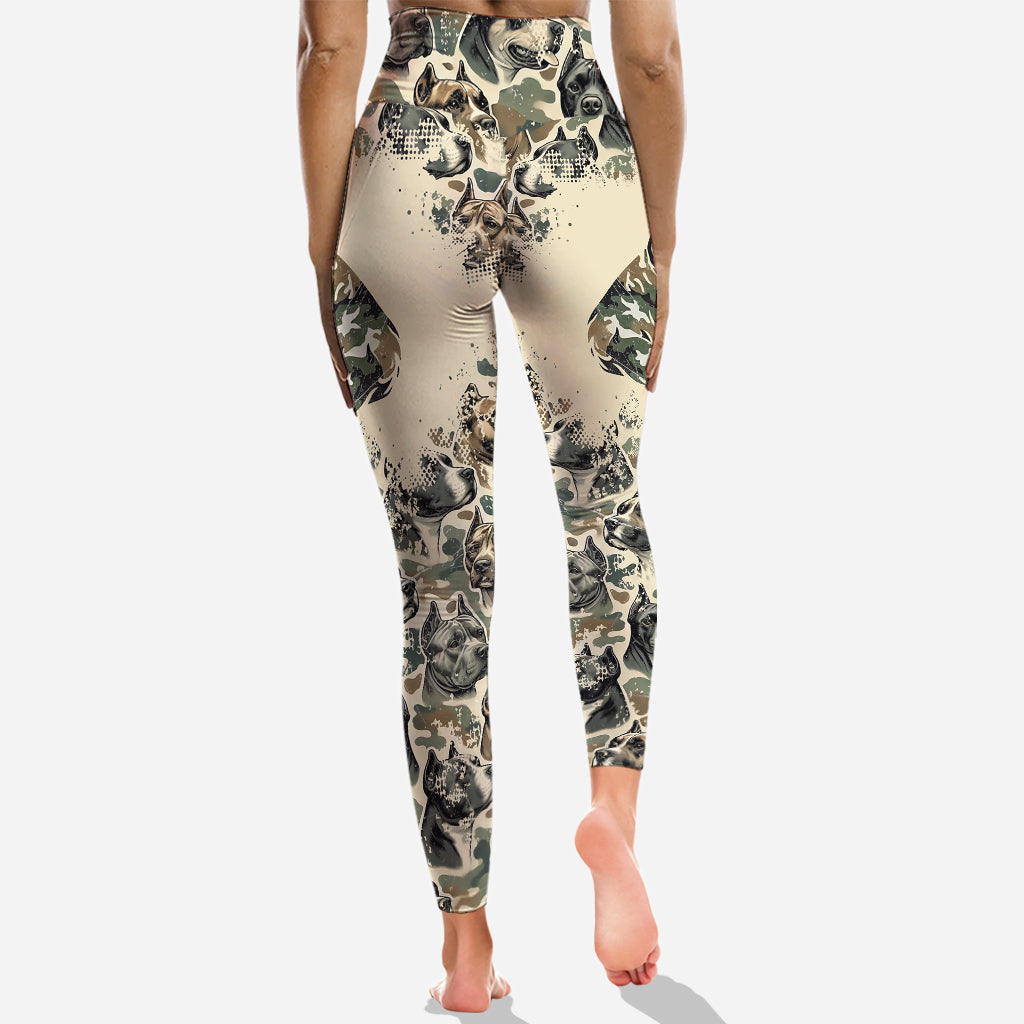 Pitbull Camouflage - Personalized Dog Hoodie and Leggings