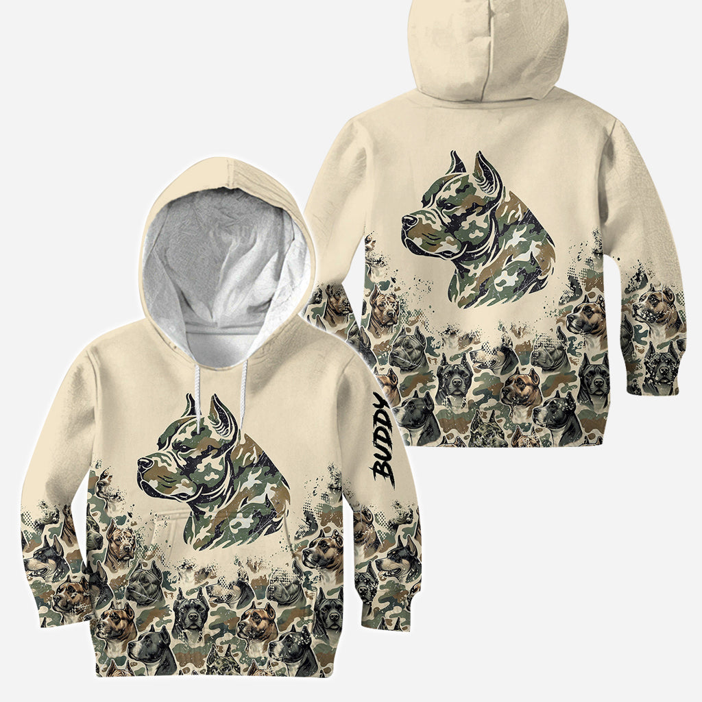Pitbull Camouflage - Personalized Dog Hoodie and Leggings