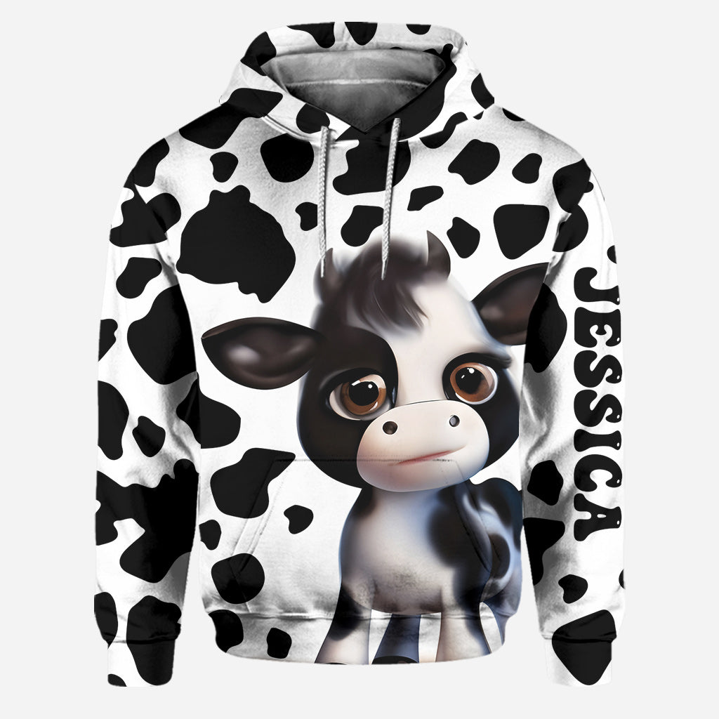 Moody Baby Cow - Personalized Cow Hoodie and Leggings
