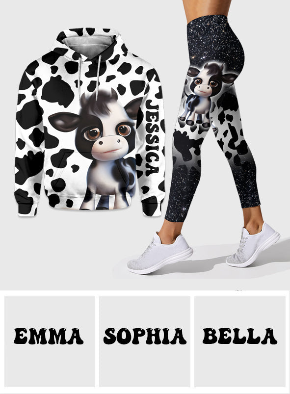 Moody Baby Cow - Personalized Cow Hoodie and Leggings