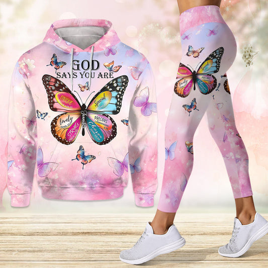 God Says You Are - Personalized Christian Hoodie and Leggings