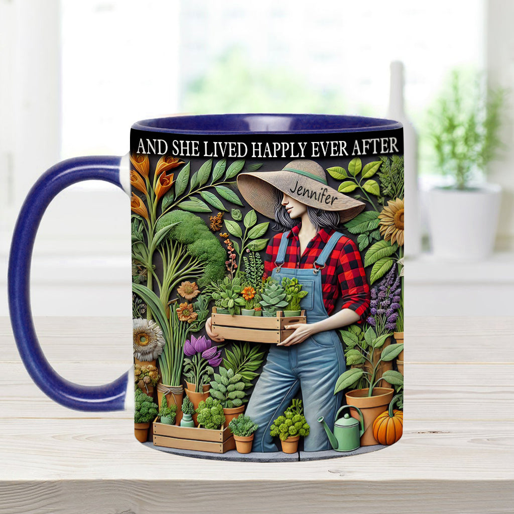 And She Lived Happily Ever After - Personalized Gardening Accent Mug