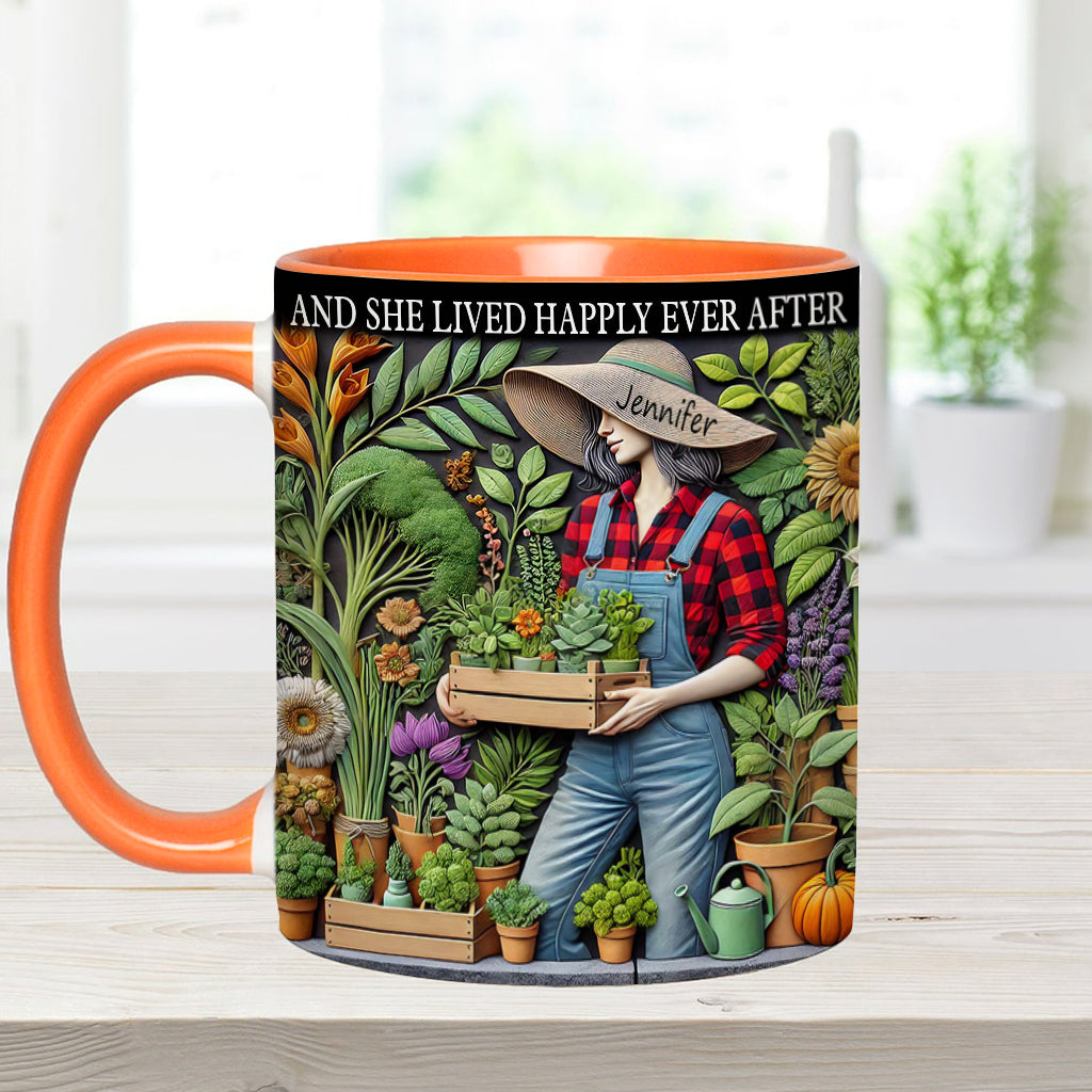 And She Lived Happily Ever After - Personalized Gardening Accent Mug