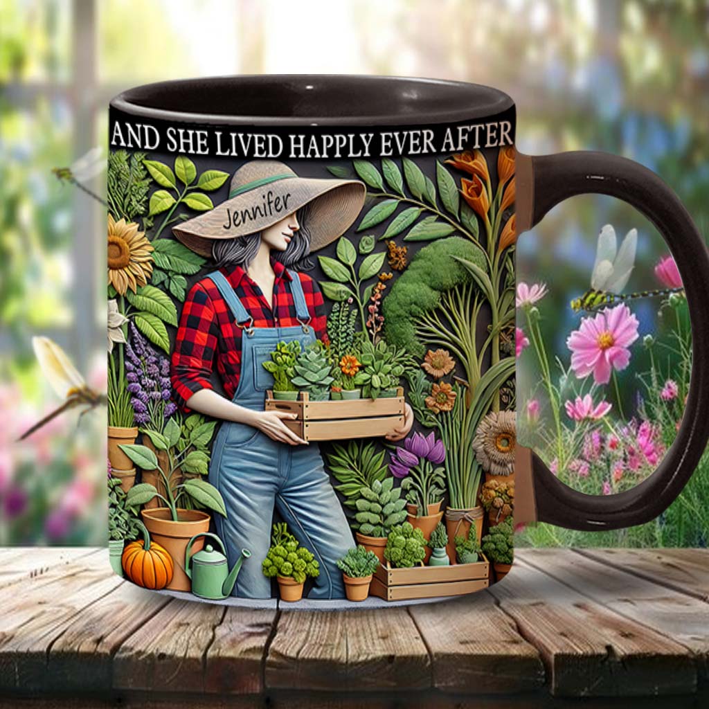 And She Lived Happily Ever After - Personalized Gardening Accent Mug