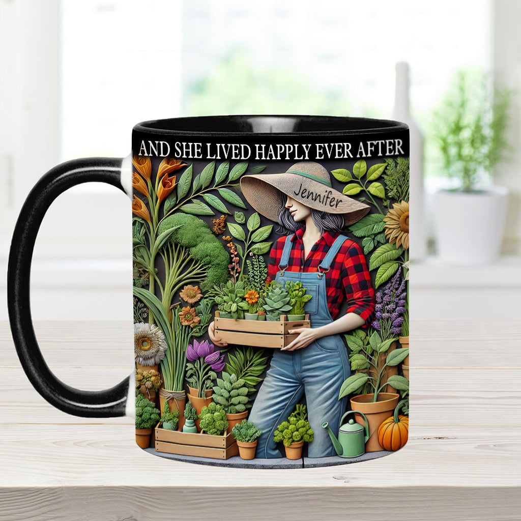 And She Lived Happily Ever After - Personalized Gardening Accent Mug