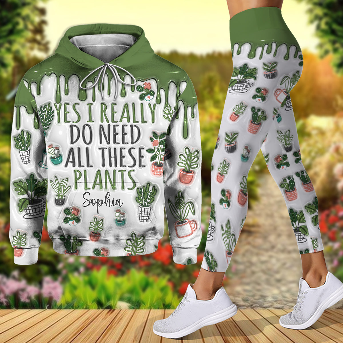 Yes I Need All These Plants - Personalized Gardening Hoodie and Leggings