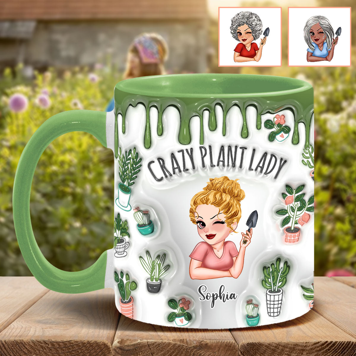 Crazy Plant Lady - Personalized Gardening Accent Mug