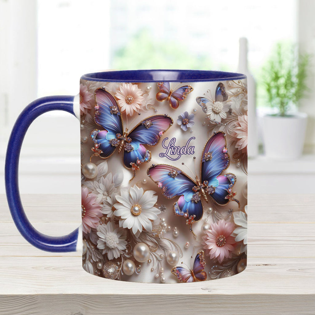 Beautiful Butterfly - Personalized Butterfly Accent Mug