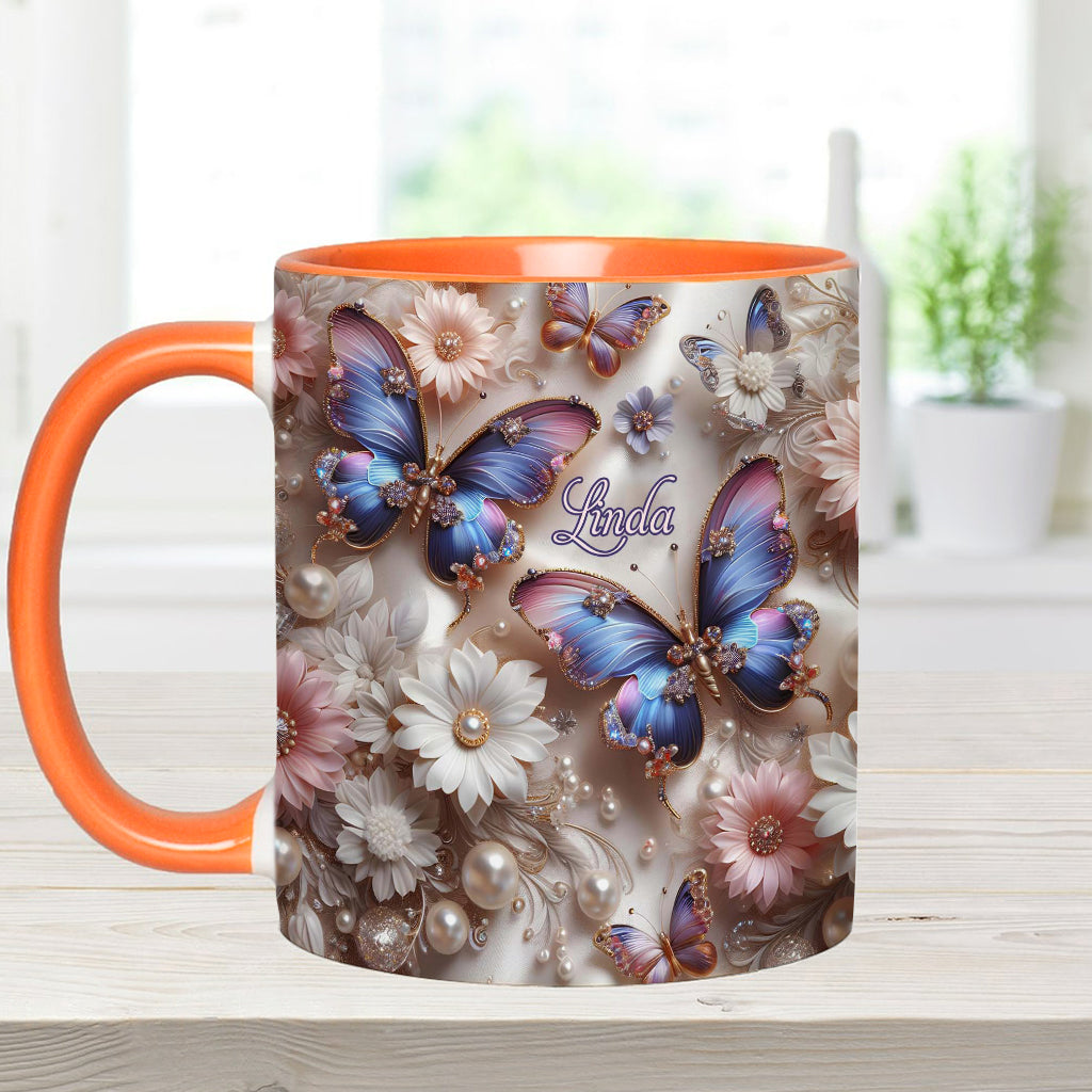 Beautiful Butterfly - Personalized Butterfly Accent Mug