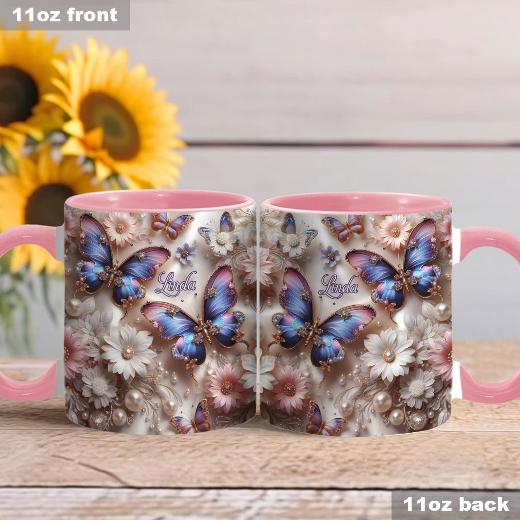 Beautiful Butterfly - Personalized Butterfly Accent Mug