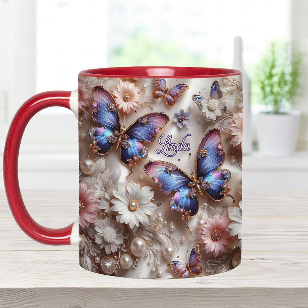 Beautiful Butterfly - Personalized Butterfly Accent Mug