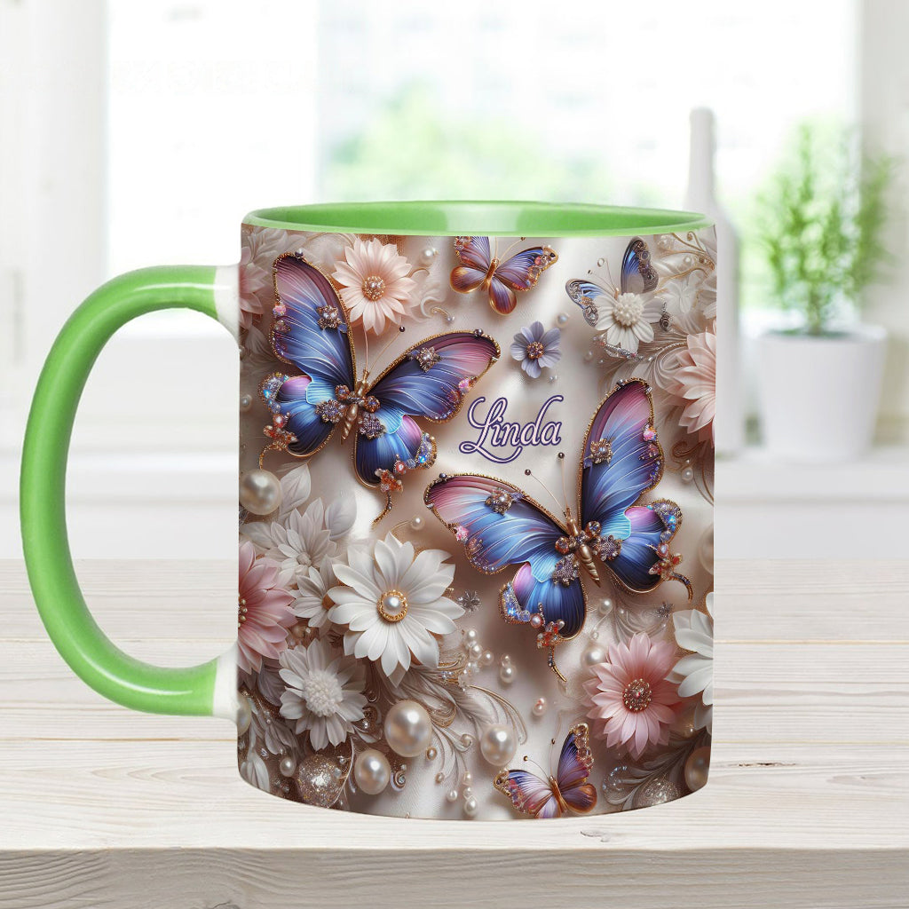 Beautiful Butterfly - Personalized Butterfly Accent Mug