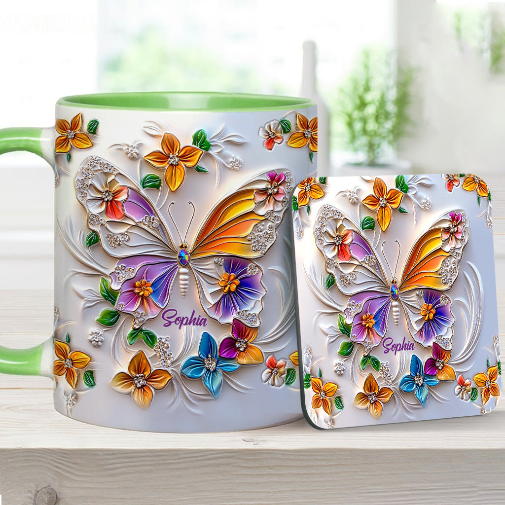 Stunning Butterfly - Personalized Butterfly Accent Mug