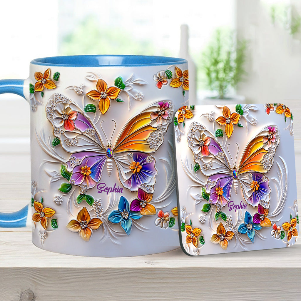 Stunning Butterfly - Personalized Butterfly Accent Mug
