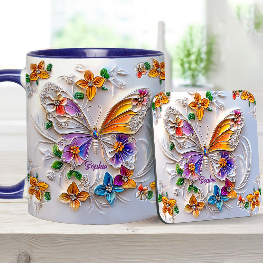 Stunning Butterfly - Personalized Butterfly Accent Mug
