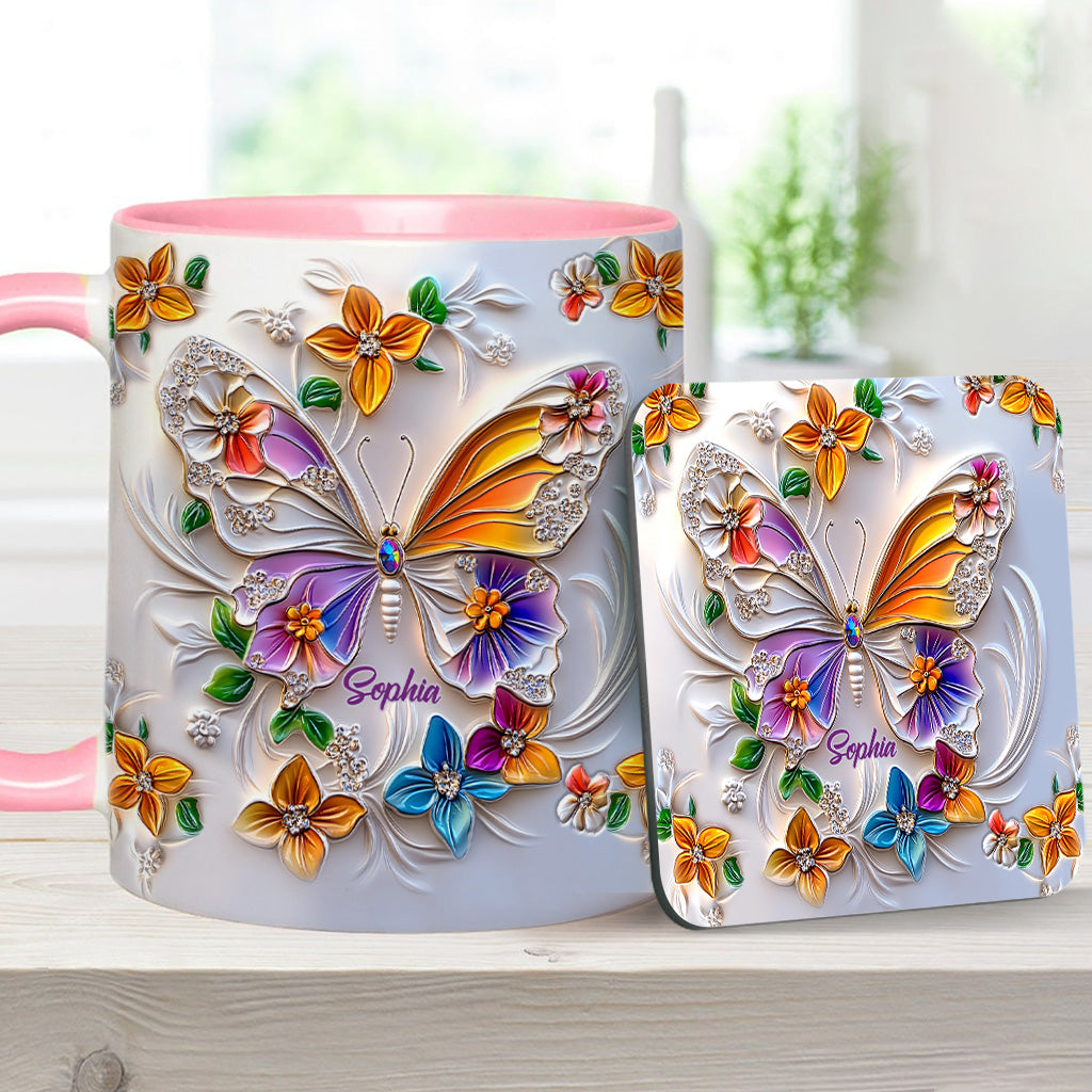 Stunning Butterfly - Personalized Butterfly Accent Mug
