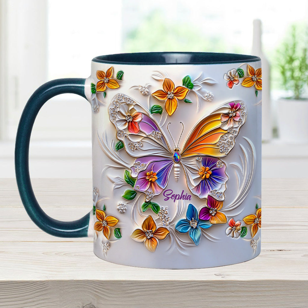 Stunning Butterfly - Personalized Butterfly Accent Mug