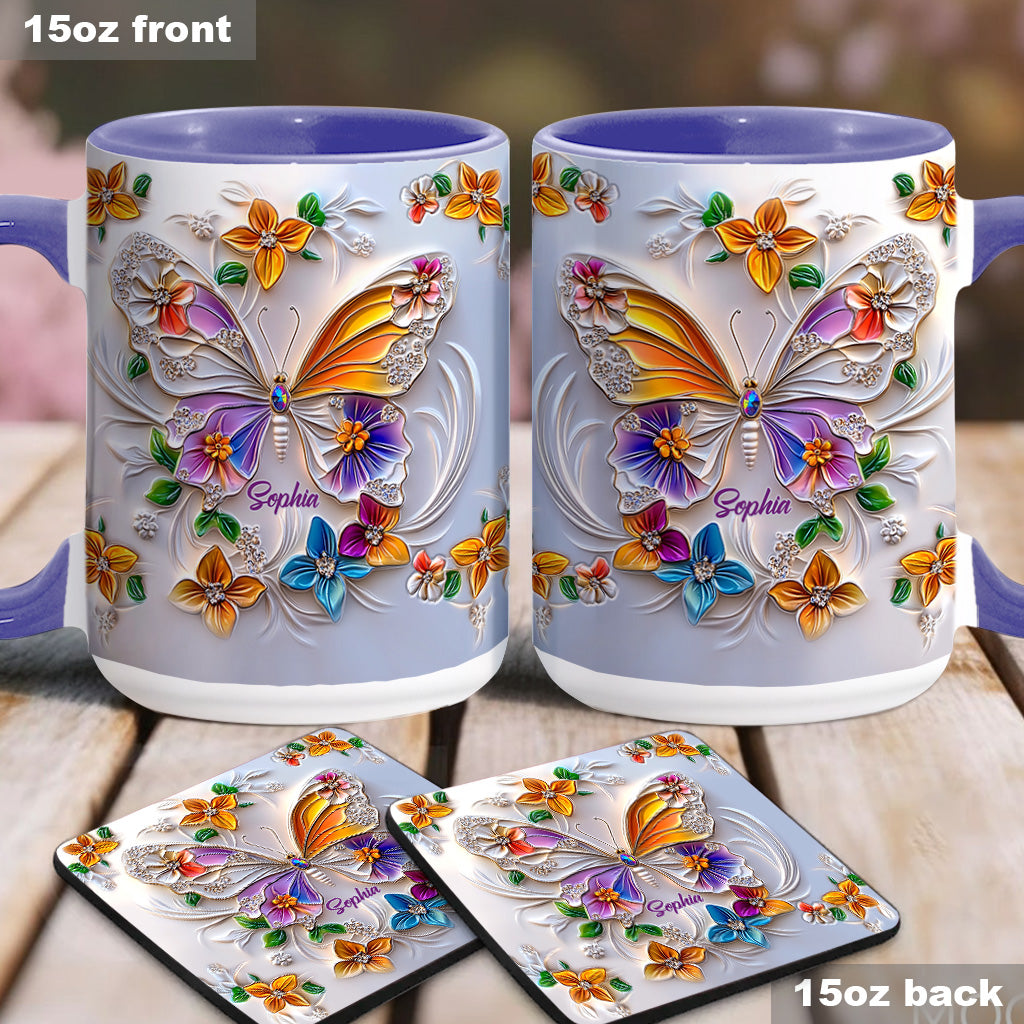 Stunning Butterfly - Personalized Butterfly Accent Mug