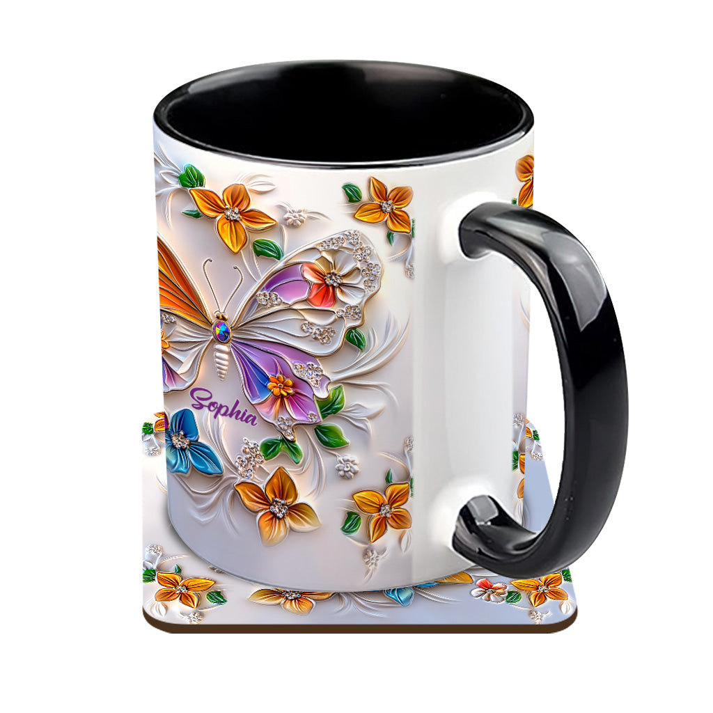 Stunning Butterfly - Personalized Butterfly Accent Mug