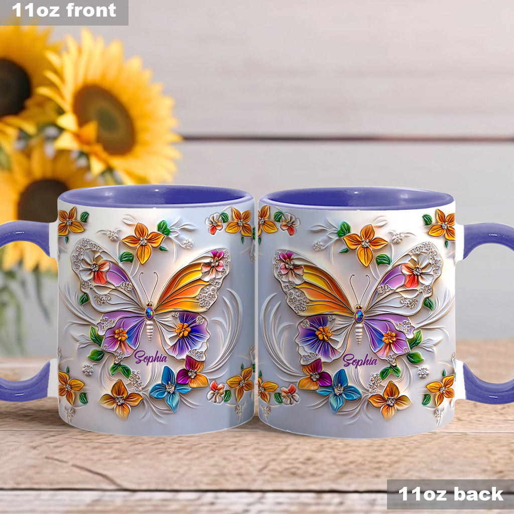 Stunning Butterfly - Personalized Butterfly Accent Mug