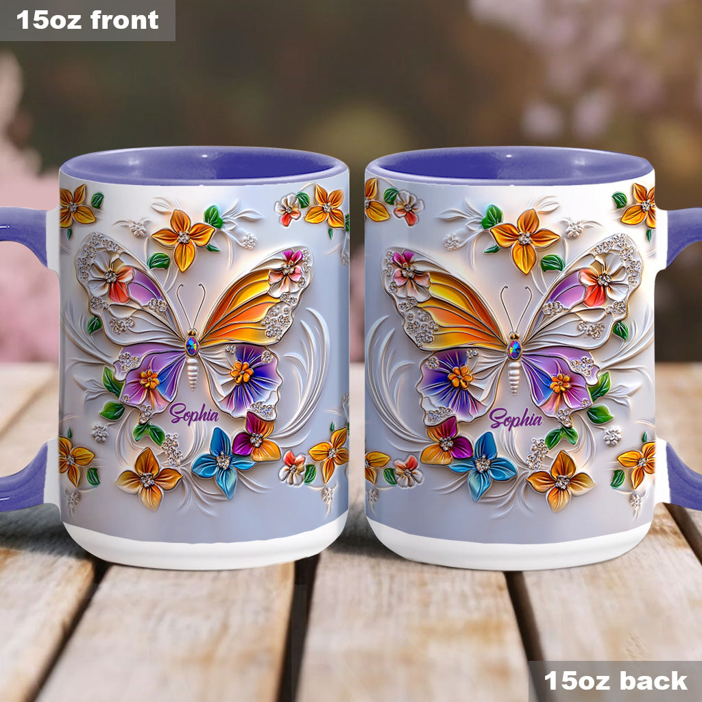 Stunning Butterfly - Personalized Butterfly Accent Mug