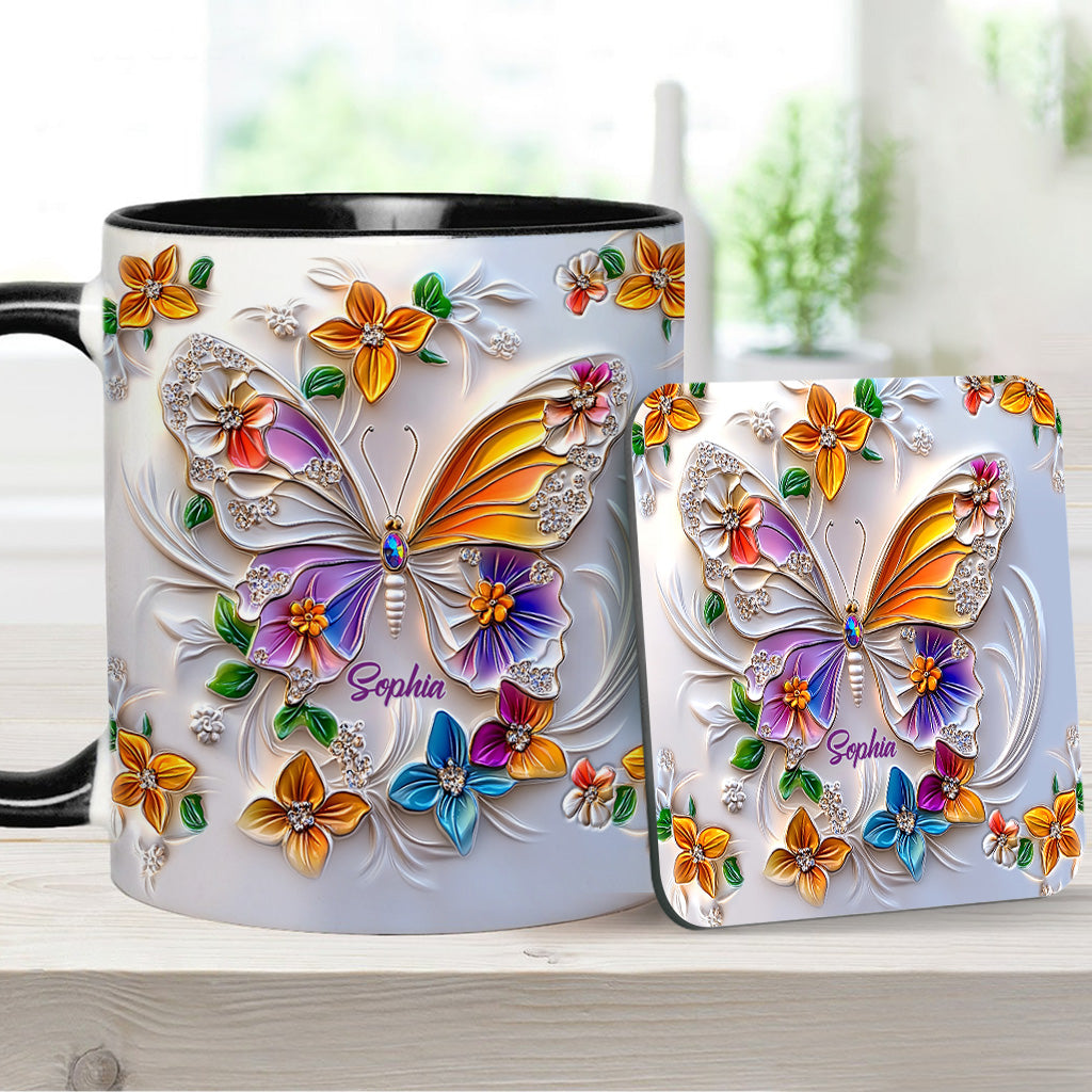Stunning Butterfly - Personalized Butterfly Accent Mug