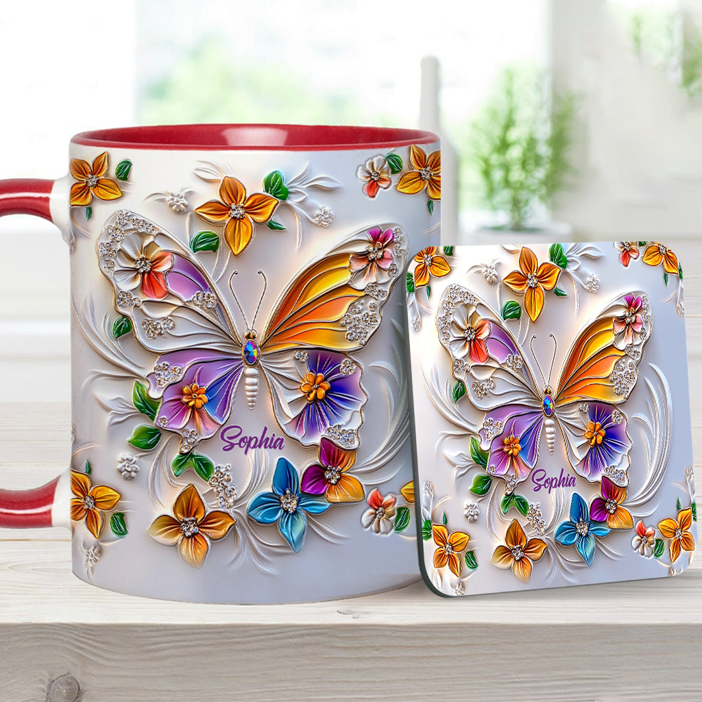 Stunning Butterfly - Personalized Butterfly Accent Mug