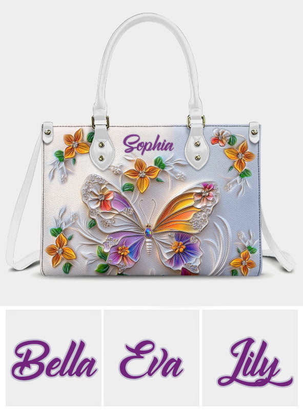 Stunning Butterfly - Personalized Butterfly Leather Handbag