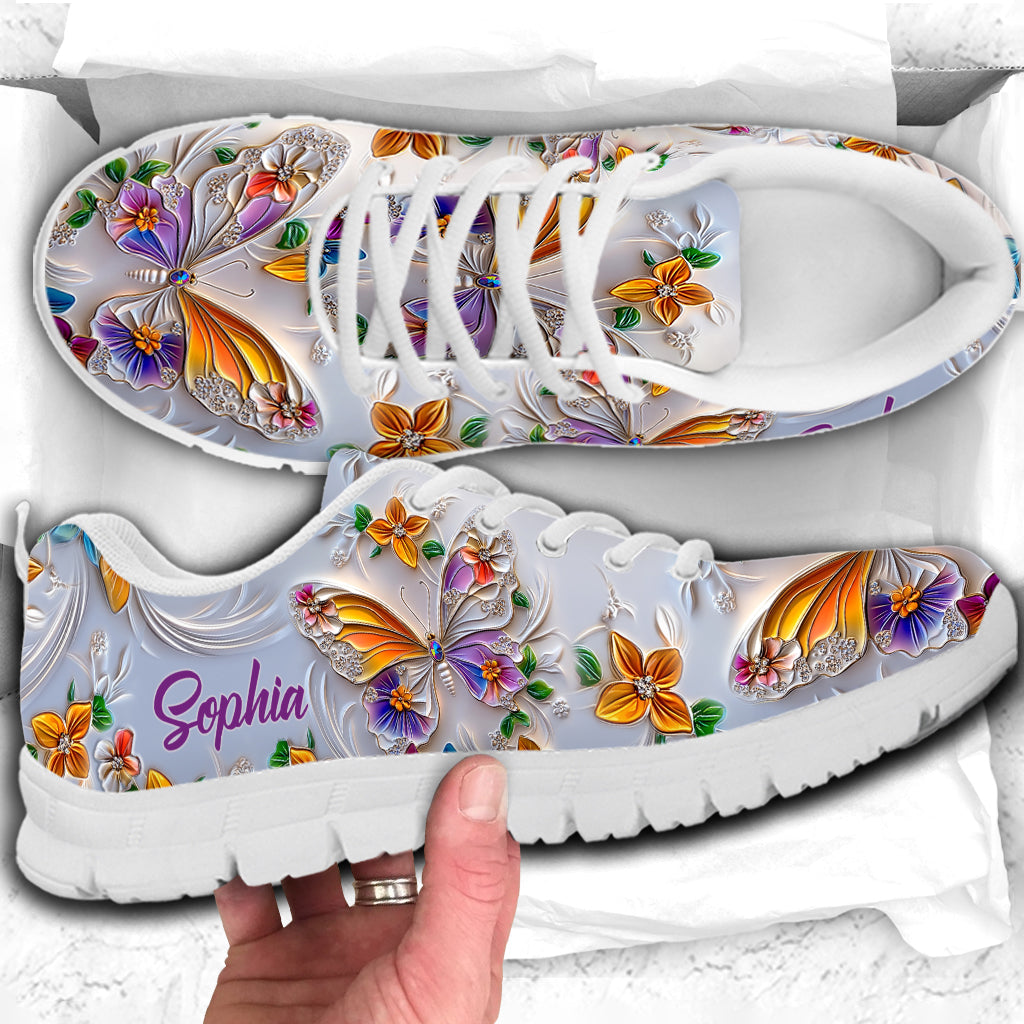 Walk With Faith - Personalized Butterfly Sneakers
