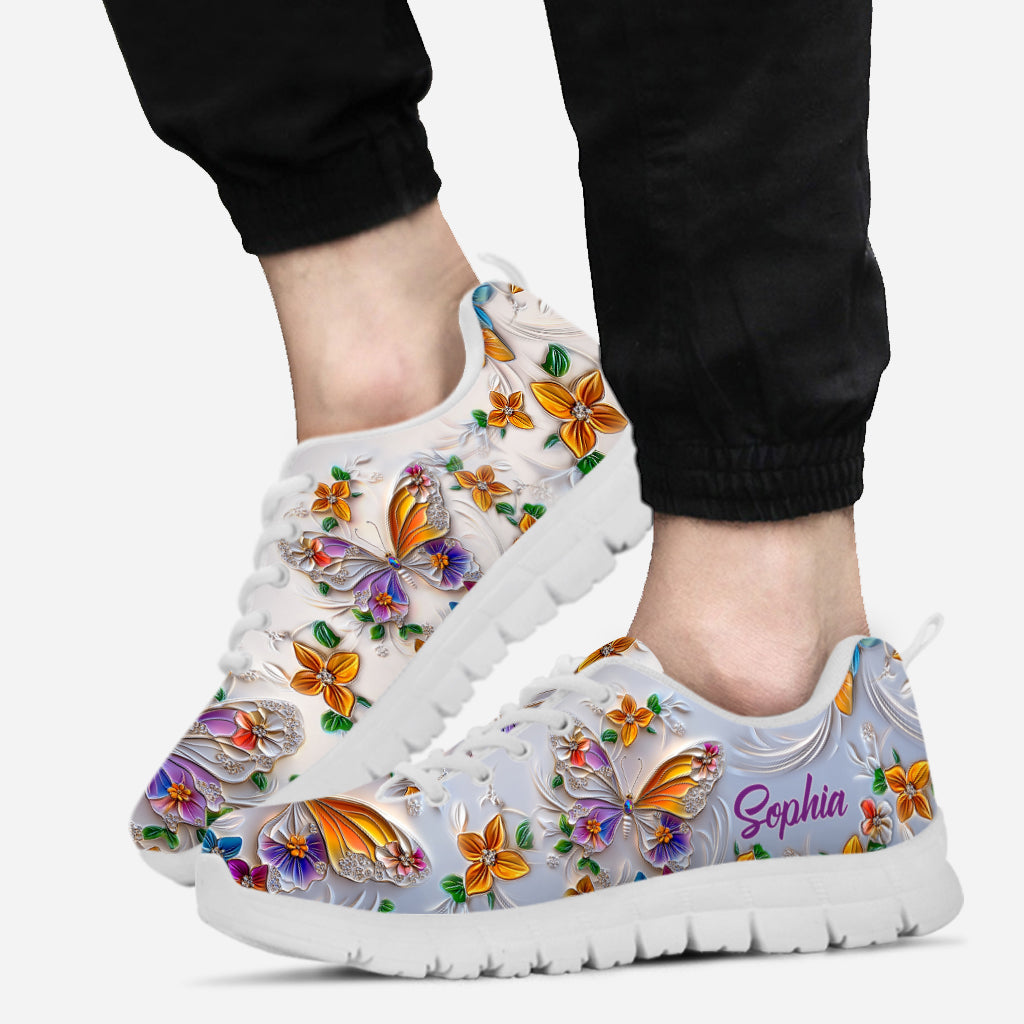 Walk With Faith - Personalized Butterfly Sneakers