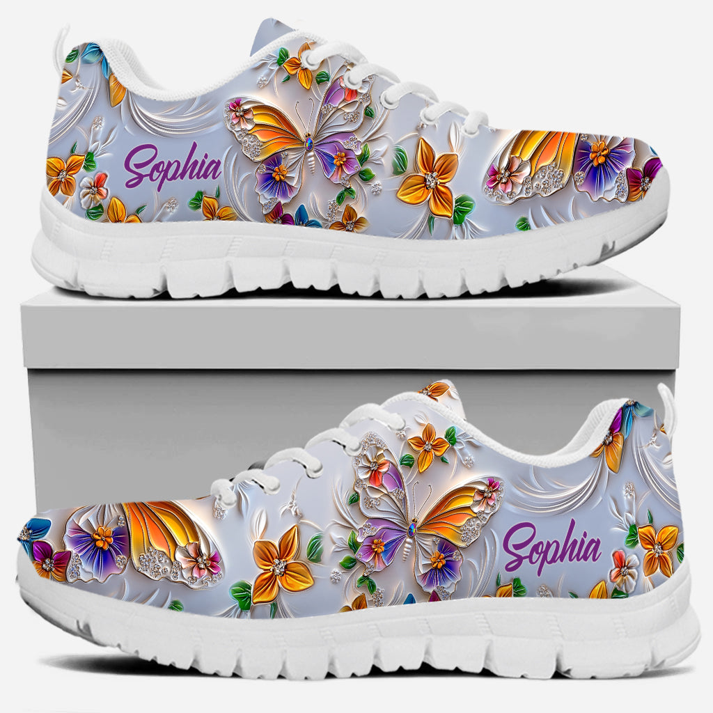 Walk With Faith - Personalized Butterfly Sneakers