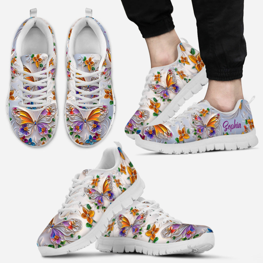 Walk With Faith - Personalized Butterfly Sneakers
