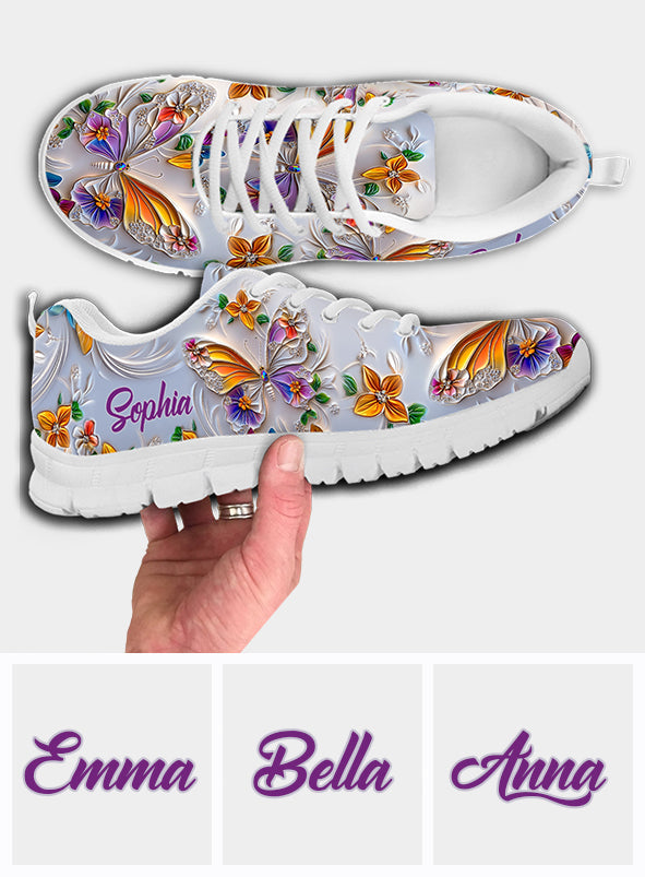 Walk With Faith - Personalized Butterfly Sneakers