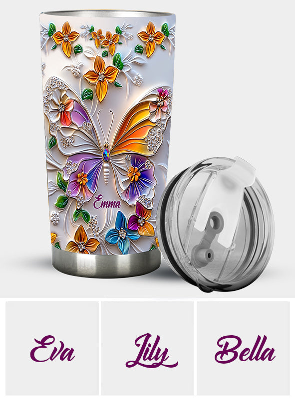 Stunning Butterfly - Personalized Butterfly Tumbler