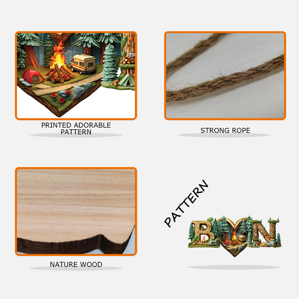 Camping Couple Letter - Personalized Camping Custom Shaped Wood Sign