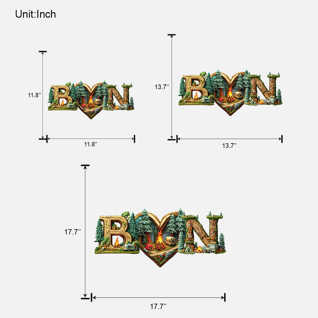 Camping Couple Letter - Personalized Camping Custom Shaped Wood Sign