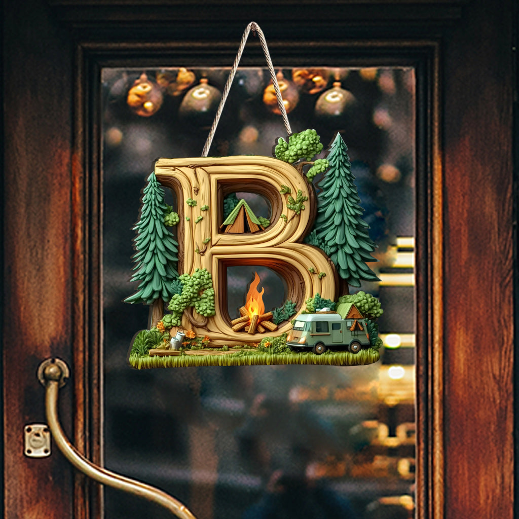 Camping Letter - Personalized Camping Custom Shaped Wood Sign